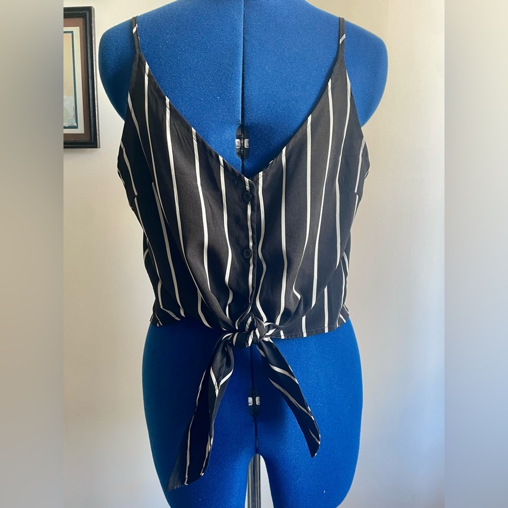 Striped Tie Knot V-Neck Camisole